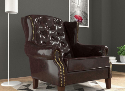 Designer armchair leather luxury TV couch relax 1-seater sofa lounge club